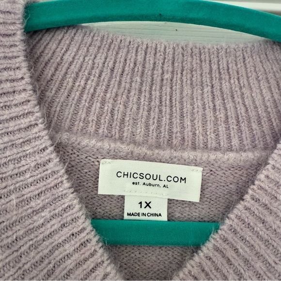 Chic Soul Lilac Sweater 1X - Picture 2 of 2